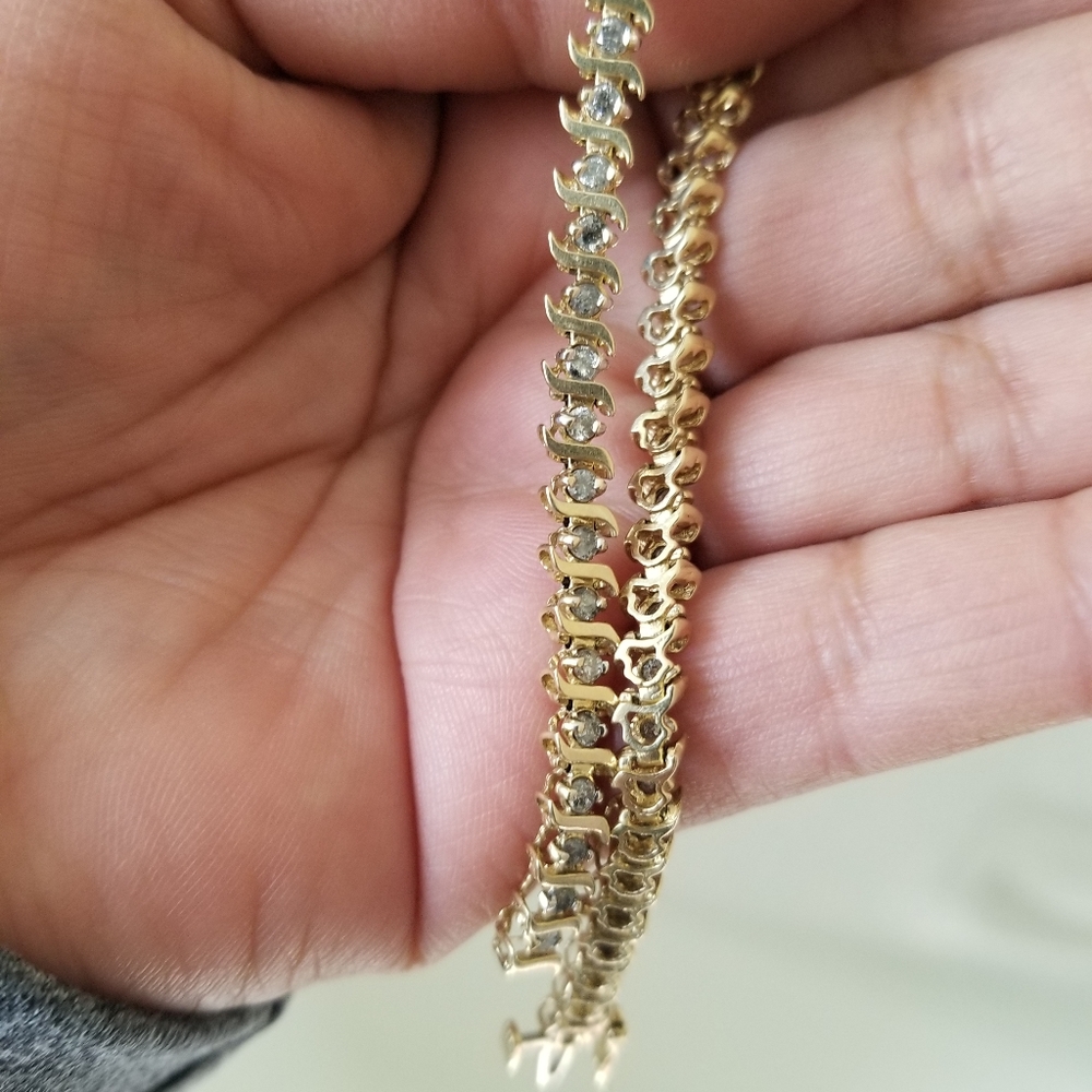 Sale! 10k Gold Tennis Diamond Carats Bracelet - Picture 16 of 16